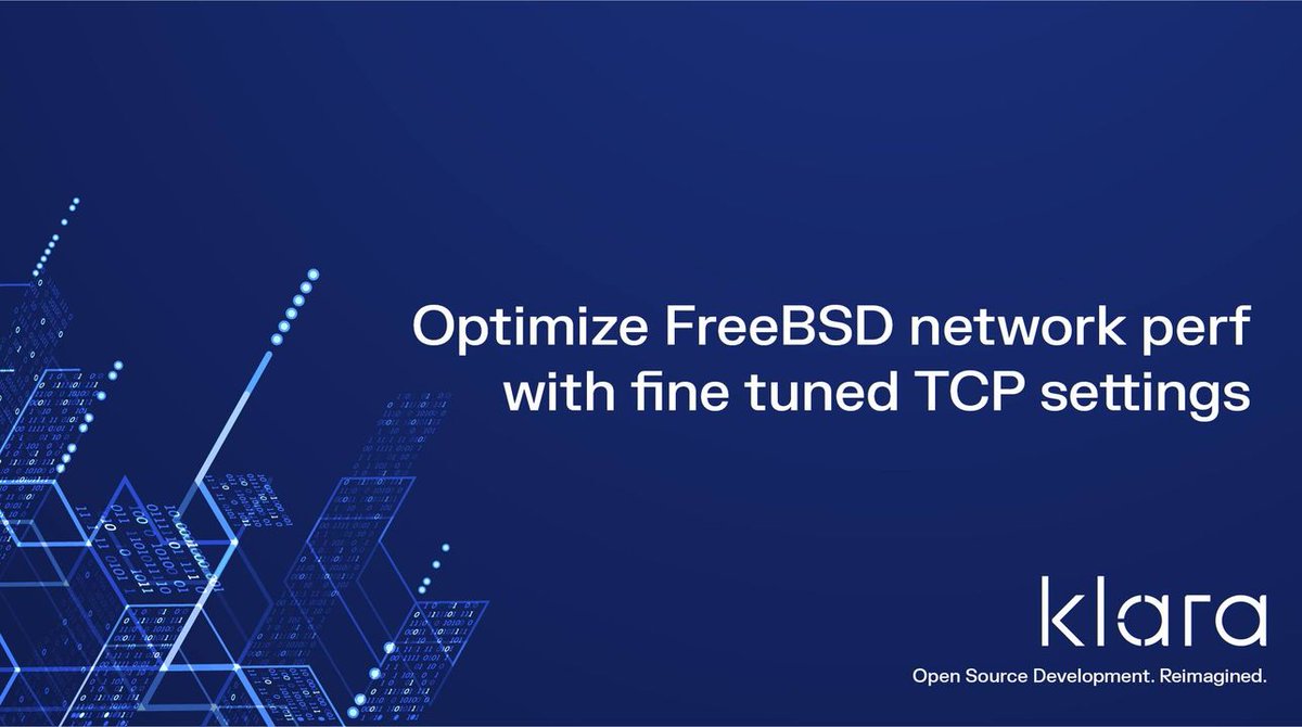 klarainc's tweet photo. Optimize #FreeBSD #network performance with fine-tuned #TCP settings like net.inet.tcp.recvbuf_max and net.inet.tcp.initcwnd_segments for better throughput and reduced startup latency. https://t.co/STZx66zvze