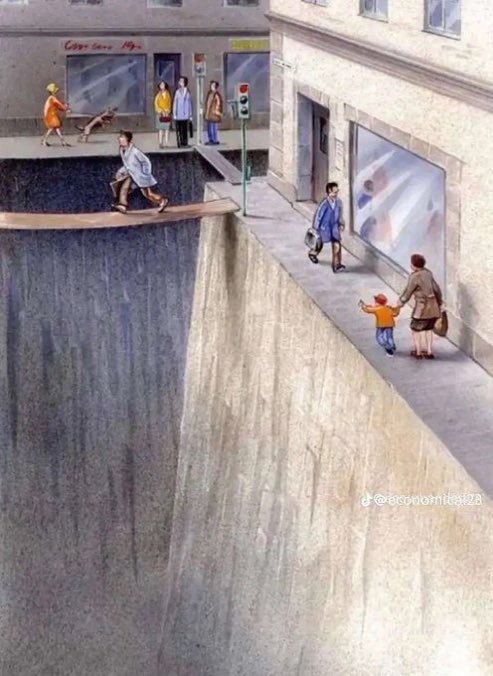 There are few illustrations that show the consequences of car dominated cities as well as this one by Karl Jilg