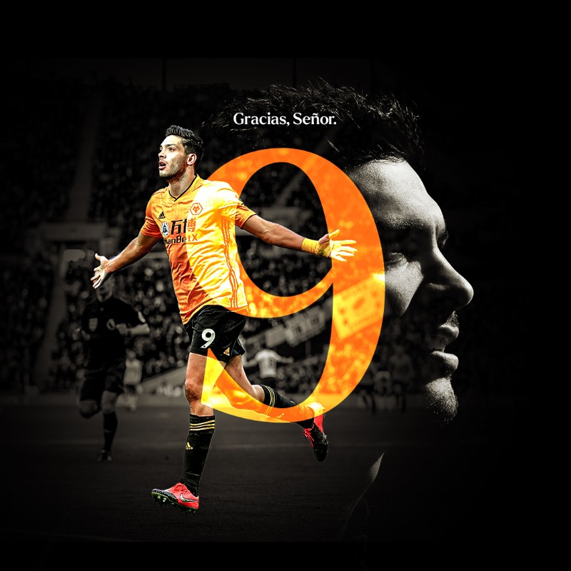 Wolves's tweet photo. "For 20 years the golden palace had been crying out for a legendary centre-forward who would help take Wolves to new heights, and they certainly found that in Jimenez."

💛
