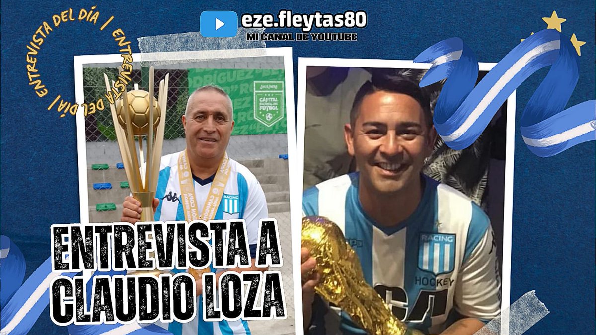 FabriDesabatto's tweet photo. ⚠️ Hoy a las 20 horas en VIVO, por el canal de #YouTube de nuestro colega @fleytas80.

Entrevista a Claudio #Loza, jugador del #RacingSenior trás coronarse campeón de la #CopaCiudadAvellenada. 

🔥NO TE LA PIERDAS 

👉🏻 Suscribite al canal para no perderte ninguna novedad. https://t.co/XOw6ayaHP6
