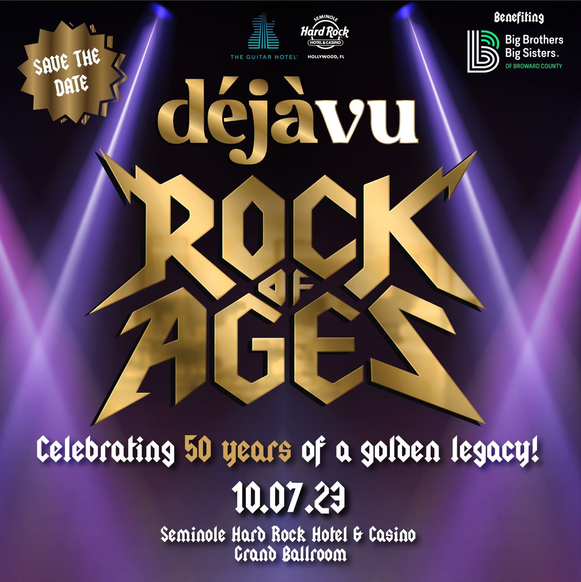 ✨ SAVE THE DATE ✨

Join us for the ultimate rockin' party celebrating 50 years of a golden legacy! 🎸

BECOME A SPONSOR: conta.cc/4784w6g
REGISTER TODAY: conta.cc/452tZfQ

For additional information or questions, contact us at events@bbbsbroward.org 📩