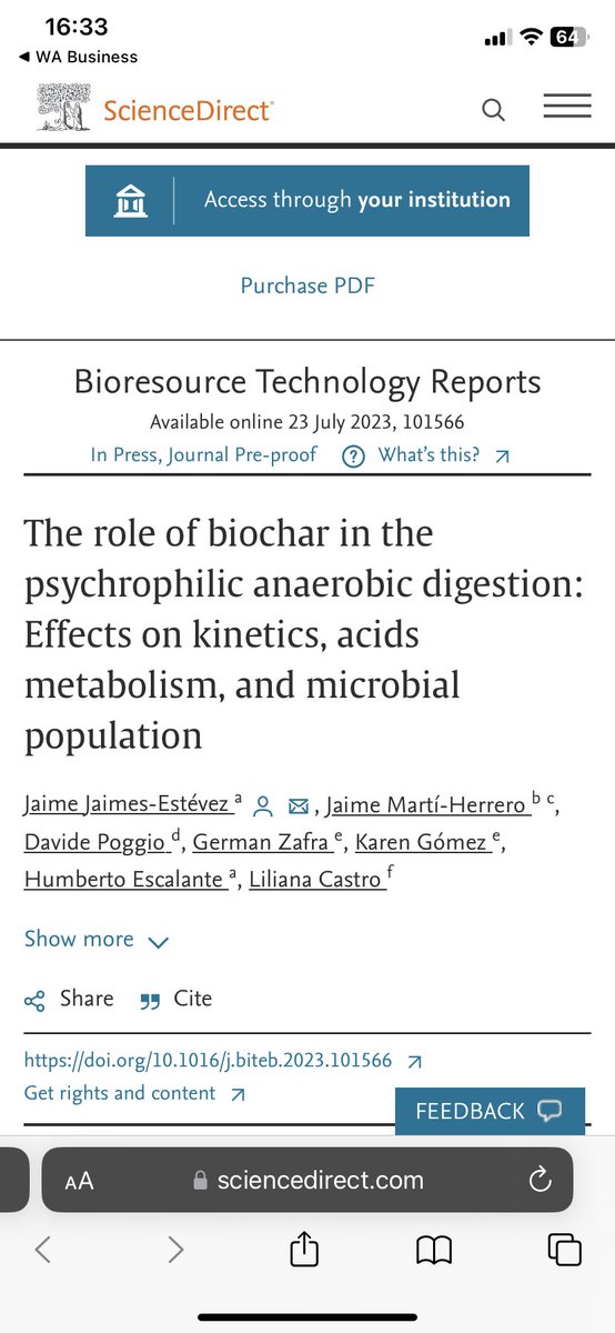 Nos complace compartir la más reciente publicación de nuestro miembro prof. Jaime Marti <a href="/probandox2/">probando probando</a> sobre como el biochar modula la hidrólisis y la metanogénesis en la DA y favorece el metabolismo acetocástico para mejorar el rendimiento del metano incluso a 15 °C
🙌🙌🙌
<a href="/u_ikiam/">Ikiam</a>