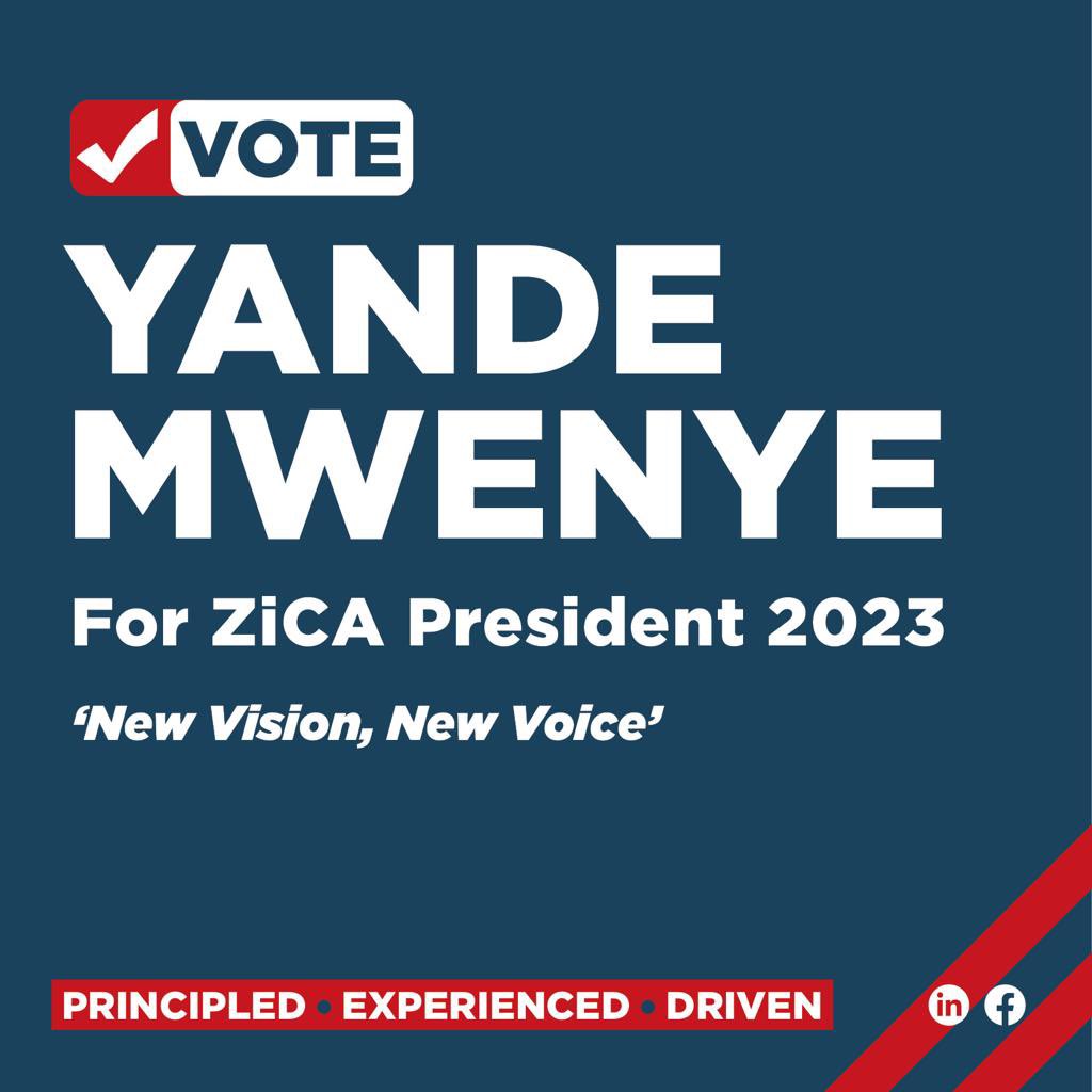 chishakck's tweet photo. Do you want to see ZICA as a Future Ready Accounting Body, promoting Digital literacy, Modernisation of ZICA and the Profession  and a Hub for Accountants and Auditors…. Vote Yande Mwenya for ZICA President. https://t.co/oRkW8Y599G