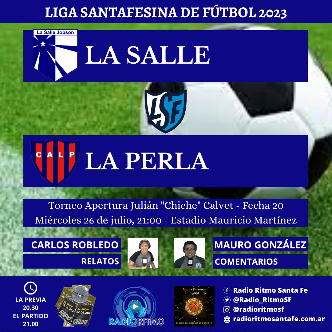 Radio_RitmoSF's tweet photo. SE EMPIEZA A DEFINIR

La @ligasantafesina entró en etapa decisiva y el adelanto entre #LaSalle y #LaPerla es fundamental. Lo tendremos por la #TripleSintoníaDigital de @Radio_RitmoSF, @marcapersonalsf y @elshowdelaliga.

Te esperamos!

#RitmoDeFútbol https://t.co/XWSSGRYU23