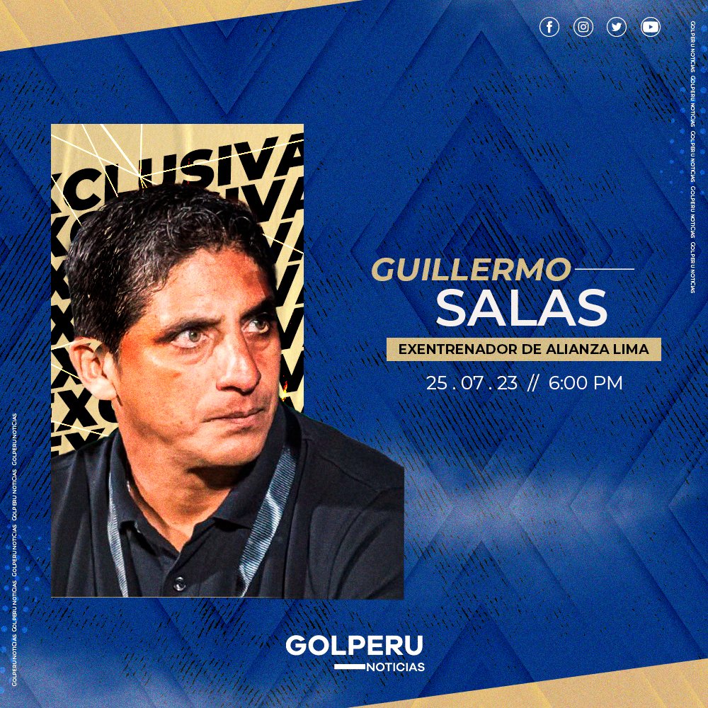 GOLPERUoficial's tweet photo. 🚨 #ÚLTIMOMINUTO ¡EXCLUSIVA! Hoy desde las 6:00 PM, Guillermo Salas 🧠, exentrenador de @ClubALoficial, hablará en #GOLPERUNOTICIAS tras su sorpresiva salida 💥 del club 'Íntimo'.

¿Qué pasó? Todos los detalles en GOLPERU 📺, canal 14 y 714 HD de Movistar. #TorneoClausuraXGOLPERU https://t.co/HCjSMzNE9g