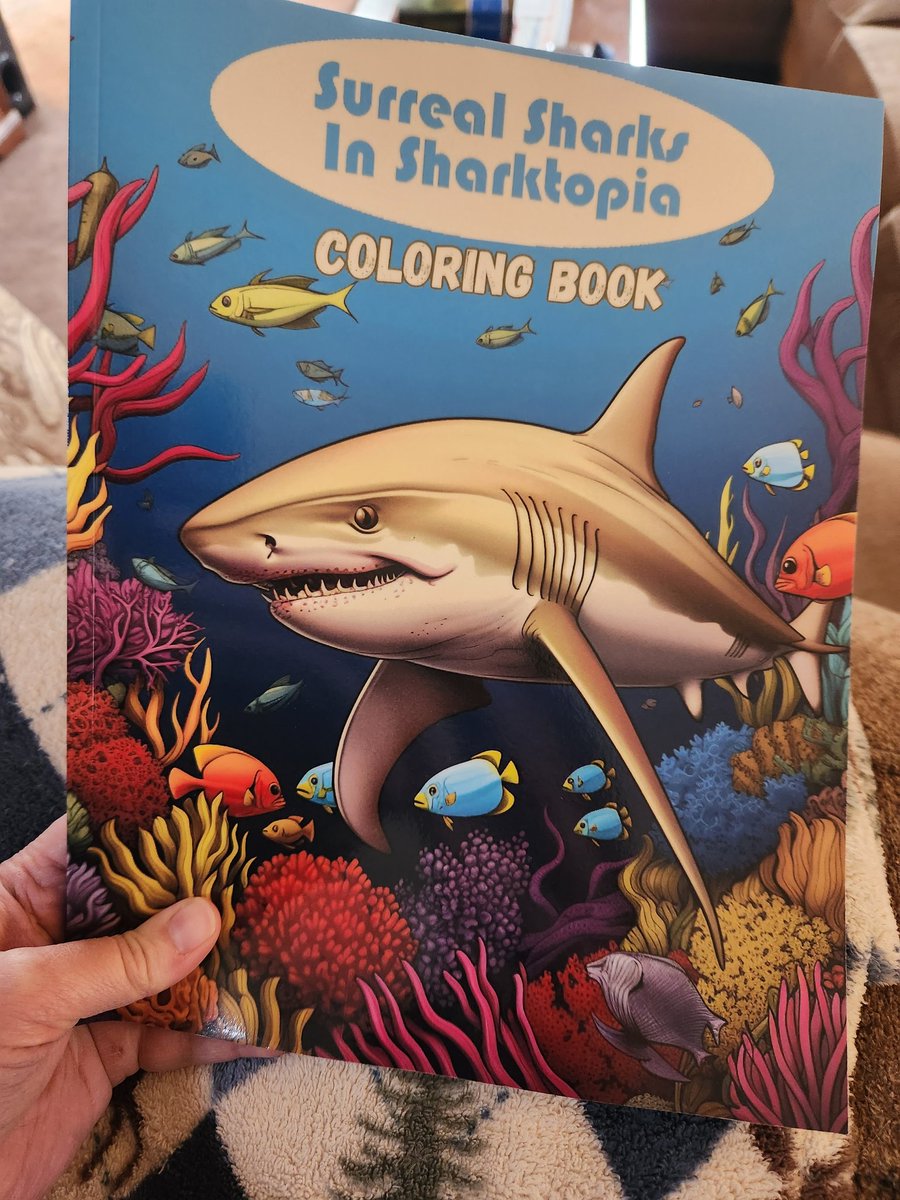 wdwamy444's tweet photo. Hooray, it's here!! I was so excited to get this awesome coloring book today created by my dear friend, the great white shark himself, Mr @dustinpari 🦈🦈🦈 Perfect activity for #SharkWeek #KeepChomping https://t.co/1PjuMbxLEA