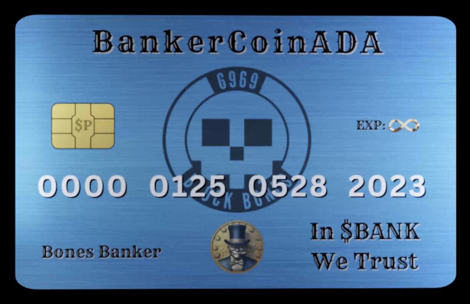 🎩BANKER CARD NFT WL🎩

We’ve been fortunate enough to work closely with the <a href="/BankercoinAda/">@bankercoinada</a> team on crosschain initiatives and much more!

Apart of that comes with the opportunity to giveaway 25 WL spots for their upcoming BANKER CARD NFT’s

Join our discord to enter!

$ADA $BANK