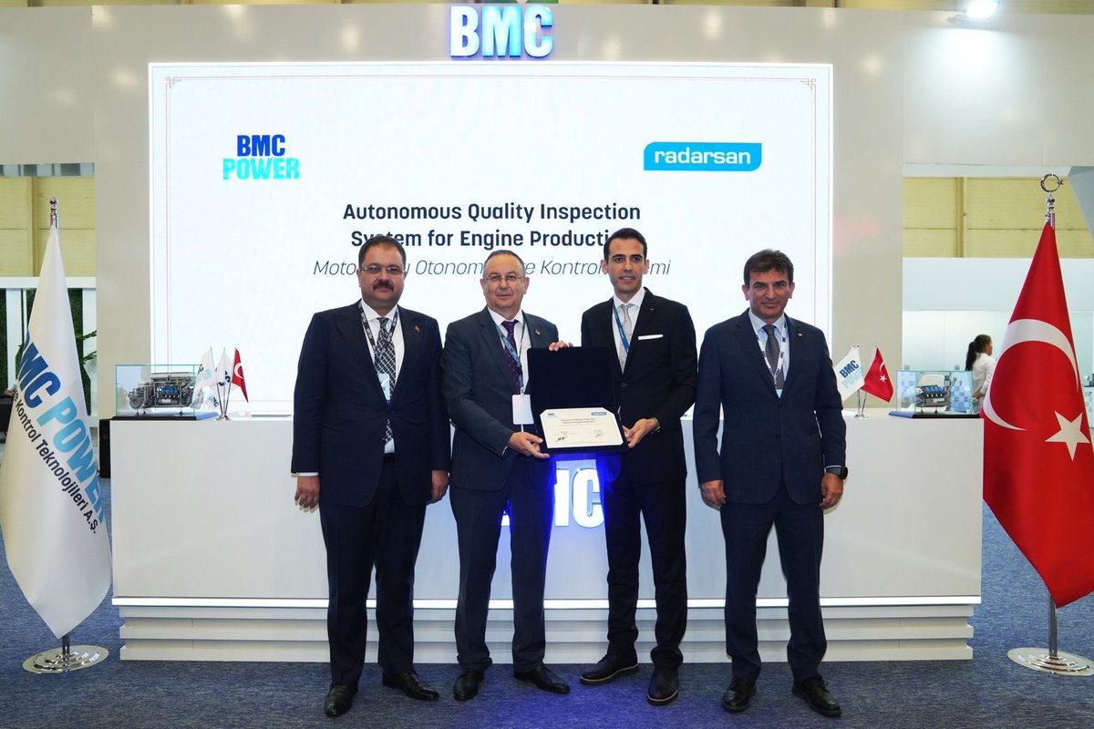 radarsan's tweet photo. An agreement was signed between RADARSAN and BMC POWER for the "CoVision" Autonomous Artificial Intelligence Quality Control System to be implemented in Altay tanks and armored vehicles within the scope of the digitalization project in the defense industry.
#IDEF2023 #bmcpower https://t.co/zbQJzz4ycO