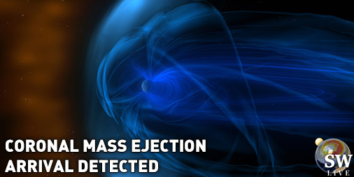 CME impact detected - Current Solar Wind Speed 556km/sec - IMF: Bt (strength): 16nT &amp; Bz: 6nT (North).
Follow live on spaceweather.live/l/aurora