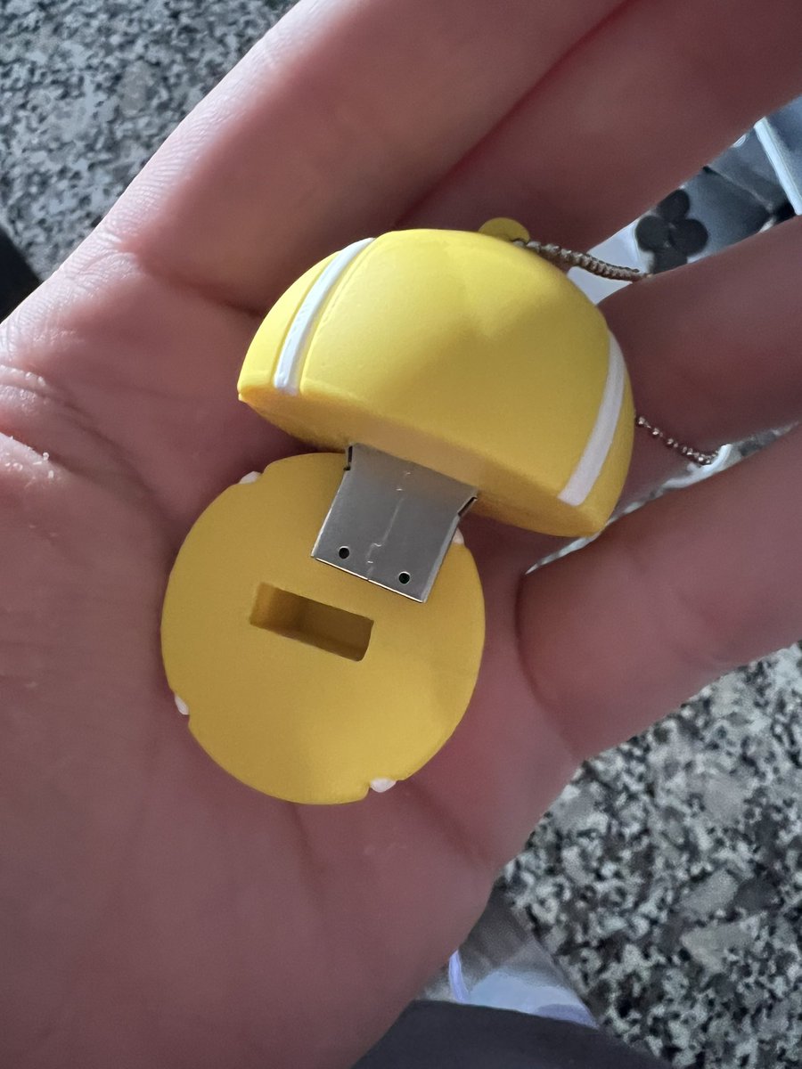 tmagled's tweet photo. little progress update on the @carlosalcaraz wimbledon shoes were making! 😈

got this tennis ball usb stick to leave in them with a “how they were made” montage mixed with wimbledon final clips 🎾🔥

hopefully the delivery can be pulled off, stay tuned for more updates 😅 https://t.co/aIAlq4mokA