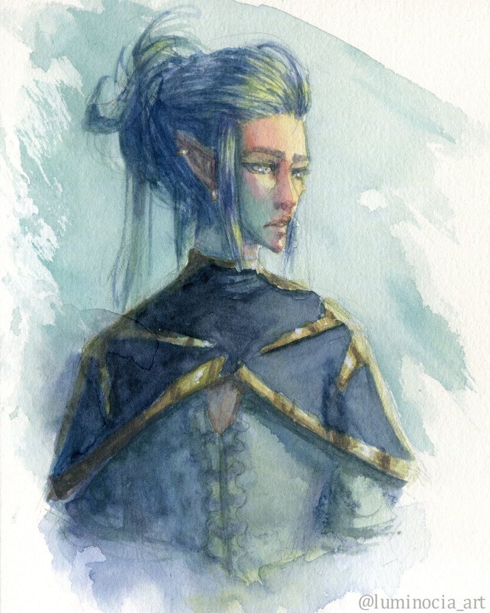Scanned version of my recent OC watercolor sketch working with a limited colour palette of colours I don’t usually like: Lemon Yellow and Greens (Made with Phthalo Blue).

Do you like working with strange colour palettes?

#watercolor #traditionalart https://t.co/nADkQP2rzI
