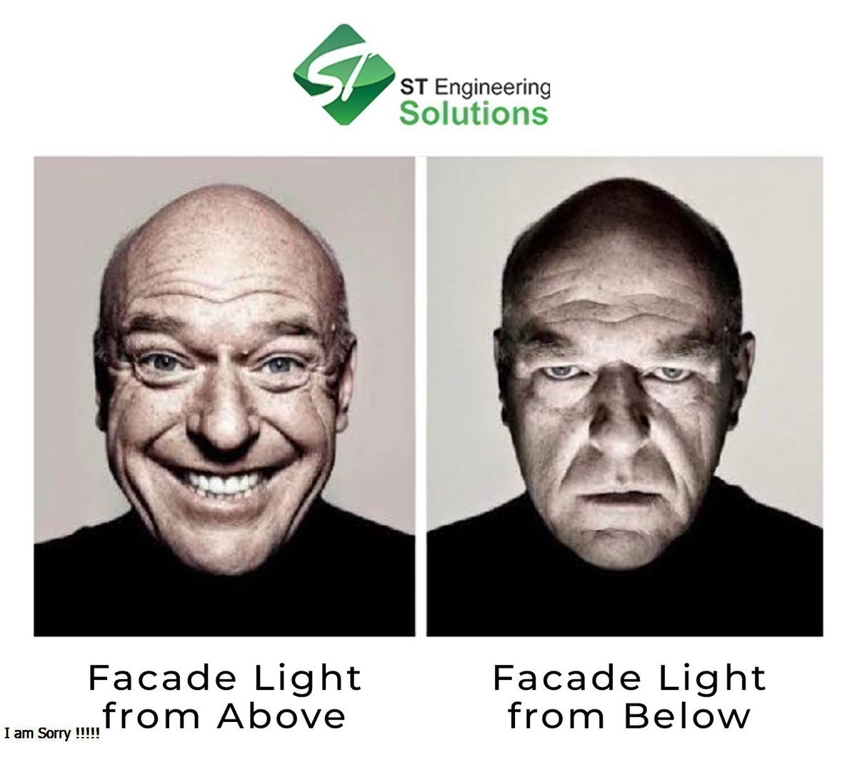 STEngSol's tweet photo. Facade Lighting From Above Vs Facade Lighting From Below 😀
#STEngineeringSolutions #STLighting #STES #NvcInternational #ModernLighting #LightingTechnology #LightingSolutions #LuminousAesthetics #Sylvania #Meme #Funny https://t.co/GOloAi6eo8