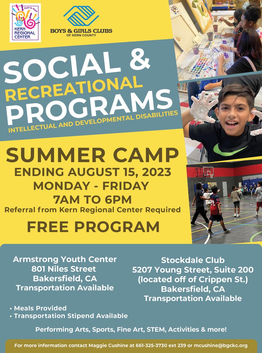 KernRCtweets's tweet photo. Contact info available at the bottom of the flyer!

@BGCKC @BGCA_Clubs #kern #kerncounty #bakersfield #california #krc #kernregionalcenter #bgc #summer #summercamp #camp https://t.co/rg5HmRK1W1