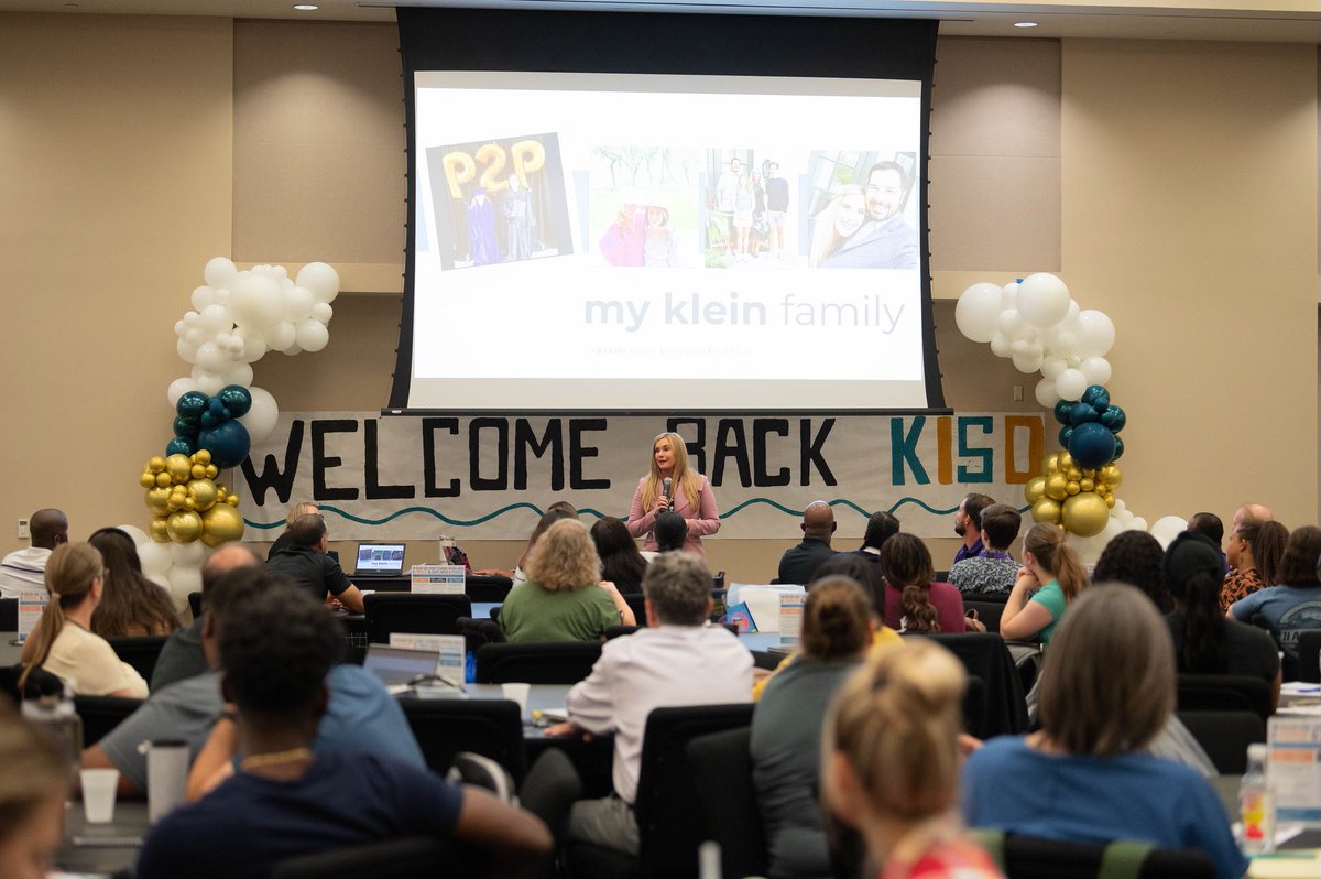KleinISD's tweet photo. We loved every minute with our #KleinFamily members at New Employee Welcome! Our new-to-the-profession teachers even had special time set aside with our Superintendent Dr. @jenny_mcgown to chat about all things #Promise2Purpose. 🙌TY to @KleinProfLearn for a great event!🎉 https://t.co/k3qPtKC9vz