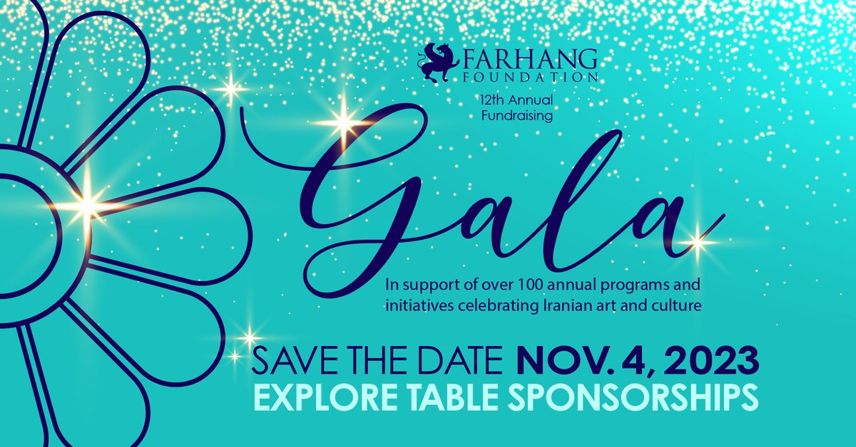 Farhang Foundation (@farhangfound) on Twitter photo Save the date for Farhang’s annual Fundraising Gala on Sat, Nov 4 at the @beverlywilshire hosted by the fab <a href="/shallyzomorodi/">ShallyZomorodi</a>. This is the foundation’s sole fundraiser in support of over 100 annual programs, exhibitions and academic initiatives more info at farhang.org/gala23 Save the date for Farhang’s annual Fundraising Gala on Sat, Nov 4 at the @beverlywilshire hosted by the fab <a href="/shallyzomorodi/">ShallyZomorodi</a>. This is the foundation’s sole fundraiser in support of over 100 annual programs, exhibitions and academic initiatives more info at farhang.org/gala23