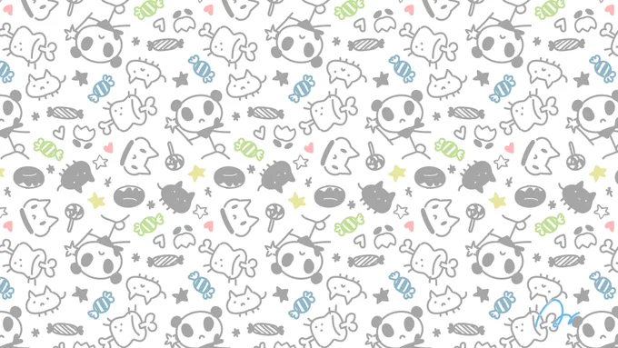 Illustrator iPad版。  塗りブラシツールで描くかわいいものたち🐼✒️ ※2、3枚目はアウトライン #IllustratoroniPad #イラレ #イラストレーター #AdobeCommunityExpert