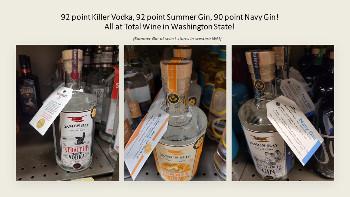 For a relaxing and fun cocktail with #awardwinning #locallymade spirits: try our Killer #Vodka, Summer #Gin No. 5 or James Bay's #NavyGin! All at #TotalWine in #WashingtonState! Search TWM's website for 'James Bay' or 'KIller Vodka!' 21+ of course! And they deliver! #shopsmall