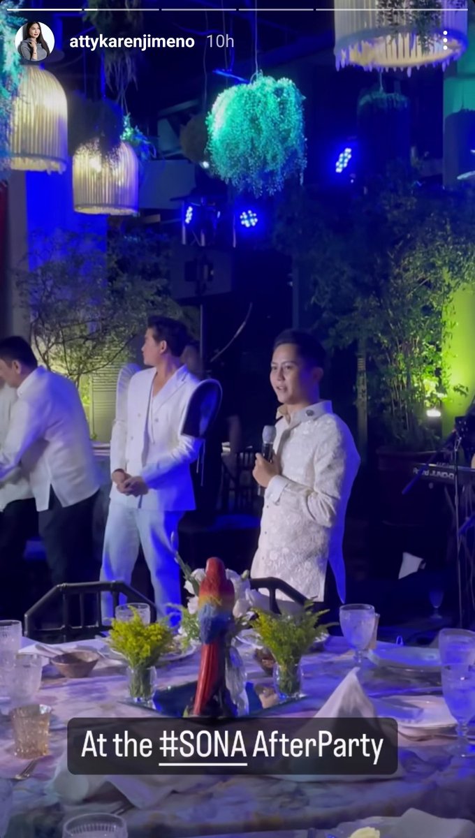 jcpunongbayan's tweet photo. Sandro: There will be no #SONA2023 after-party. Only a "meryenda."

Photos from 2 sources tell otherwise. 

That's their idea of meryenda, may catering at banda? Who paid for this SONA after-party? And what's there to celebrate, the gaslighting of the Filipino people? 🤔 https://t.co/ACiHFNtN8P