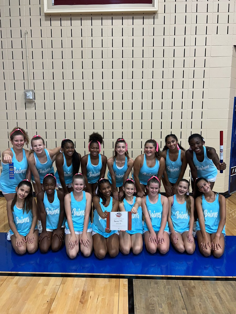 BainesCheer's tweet photo. BMS cheer ended day 2 of NCA camp with… 🥁 a spirit stick, a superior ribbon, and the herkie team award!!! These girls have grown so much these last 2 days of camp and we can’t wait to see what day 3 holds for us🤩📣 https://t.co/TqkG5BBEck