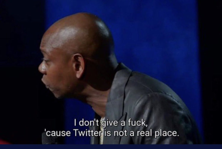 “I don’t give a fuck because Twitter is not a real place.