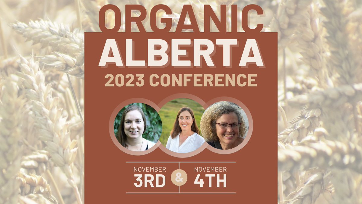 Amazing speakers lined up already: <a href="/UplandAllison/">Allison Squires 🌱🐮🐔🐷🐝</a> @CarolineHalde &amp; <a href="/prairietelford/">Laura Telford</a> will share inspiring talks on new frontiers in organic research, the future of organics in the Prairies, &amp; opportunities in organic marketing! Tickets on sale Friday! organicalberta.org/conference/