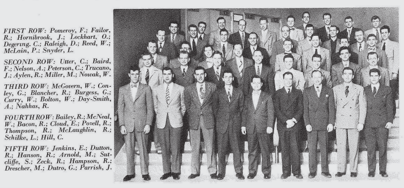 Dr. Lester Schilke was a part of the UW School of Dentistry’s inaugural Class of 1950. Two weeks ago, he celebrated his 100th birthday: tri-cityherald.com/news/local/art… In the following picture of the Class of 1950 on their first day, Schilke is pictured in the fourth row.