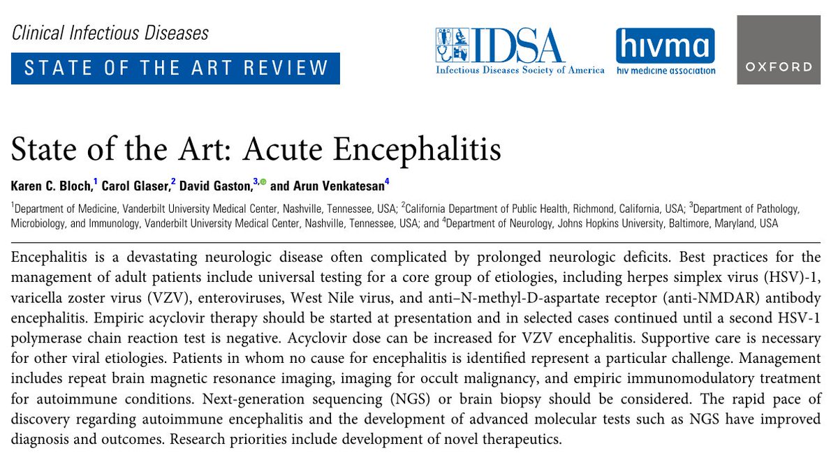 MHcsba's tweet photo. Clinical Infectious diseases 2023: State of the art Encefalitis aguda
#MedEd #MedTwitter 
https://t.co/dSPCnXyaC8 https://t.co/XQvf6m7EiB