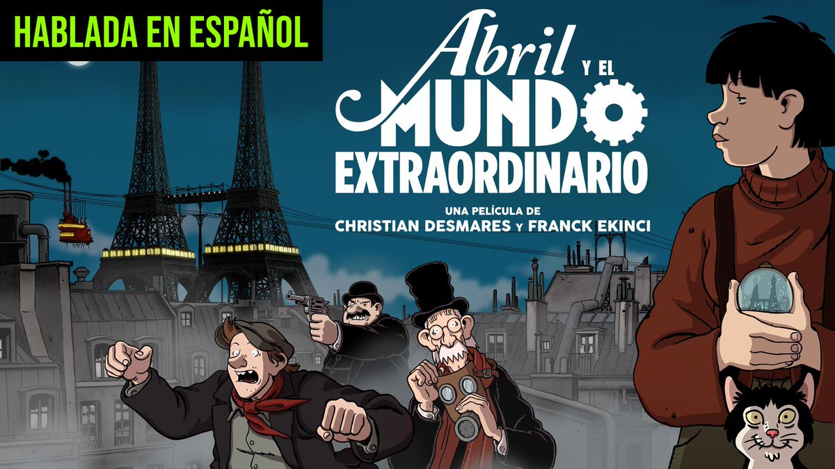 En un mundo extraño donde los científicos han desaparecido misteriosamente, Abril se enfrentará a los peligros y misterios con un sólo objetivo: encontrar a sus padres.
Encuéntrala en nuestra sección de Cine Internacional: bit.ly/AbrilPlataform…