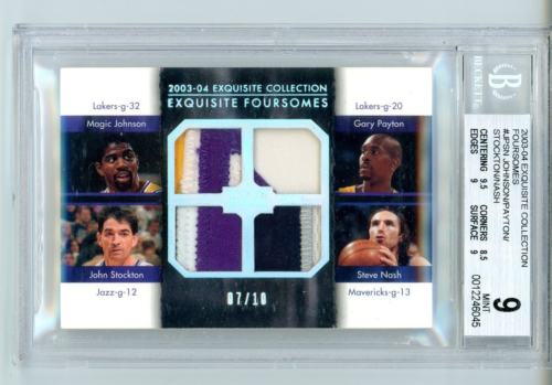 BGS 9 MAGIC JOHNSON JOHN STOCKTON PAYTON NASH 2003-04 Exquisite Quad Patch /10 #ad #thehobby https://t.co/vINeF3E4Gk https://t.co/H90Ddgqp2o