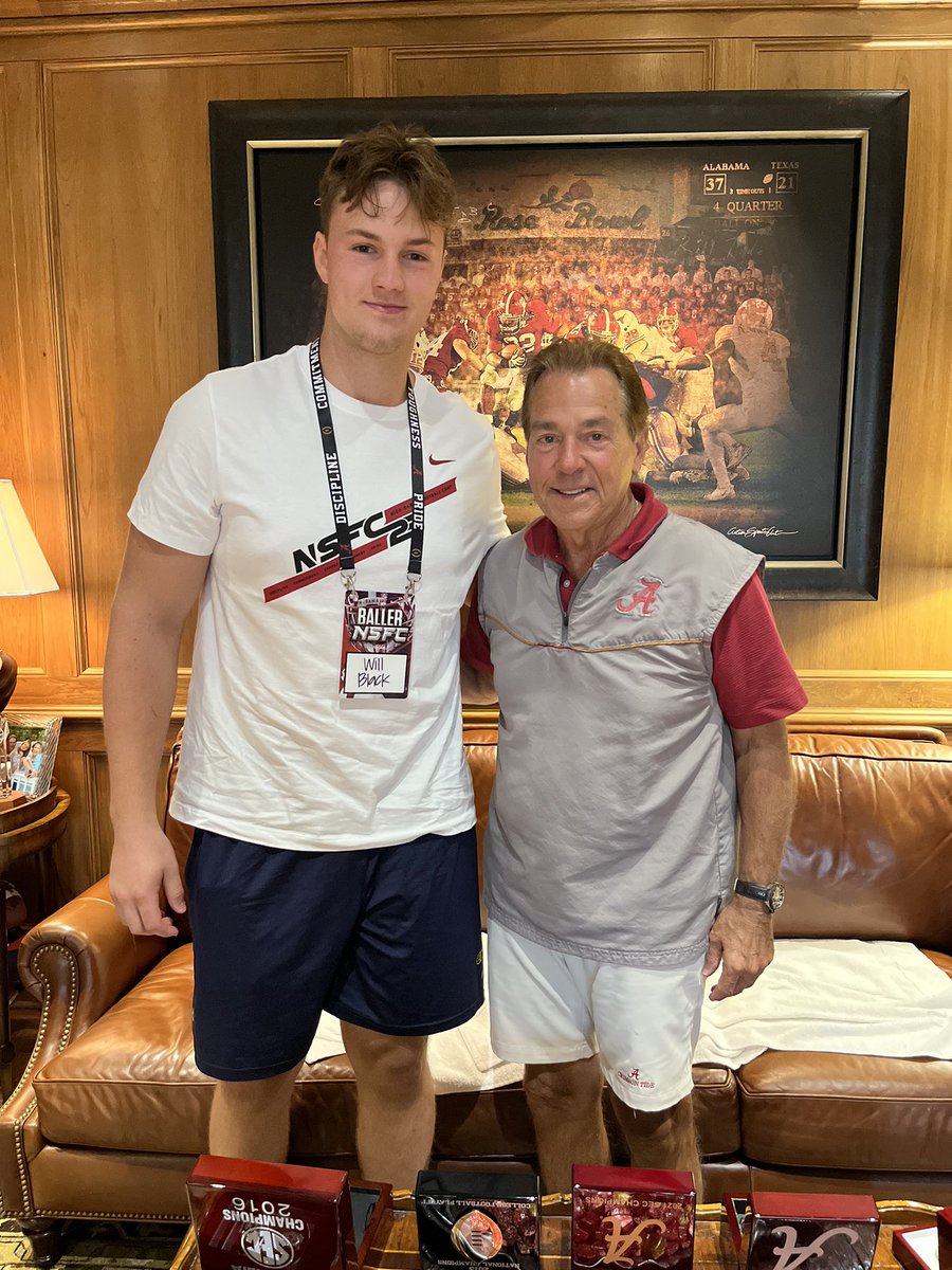 Will Black (@will_black60) on Twitter photo I am blessed to announce I have received an offer from the University of Alabama! #RTR 🐘#AGTG <a href="/FBCoachWolf/">Eric Wolford</a> <a href="/T_Rees11/">Tommy Rees</a> <a href="/coach_spinnato/">Coach Spinnato</a> I am blessed to announce I have received an offer from the University of Alabama! #RTR 🐘#AGTG <a href="/FBCoachWolf/">Eric Wolford</a> <a href="/T_Rees11/">Tommy Rees</a> <a href="/coach_spinnato/">Coach Spinnato</a>