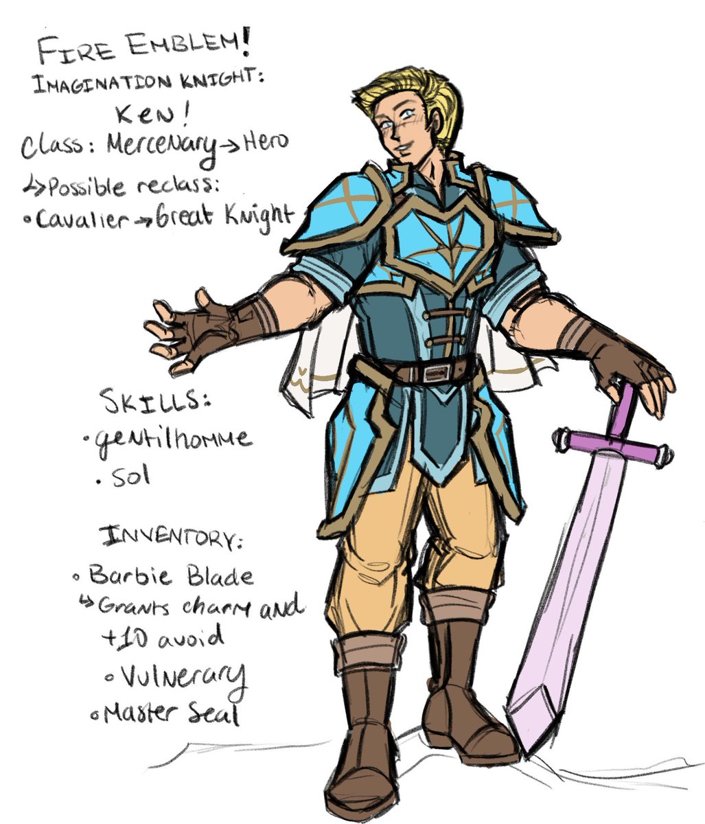 {🛼} btw btw I’ll doodle a Ken every time I throw him into a different verse. Thank you FE, pls take your playable/summonable Ken