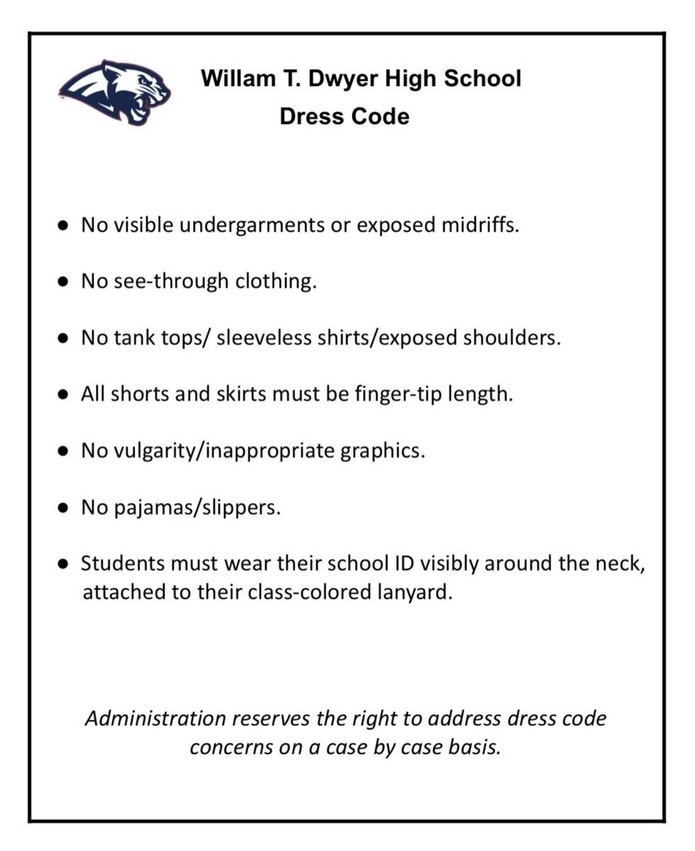 Dwyer High School Dress Code