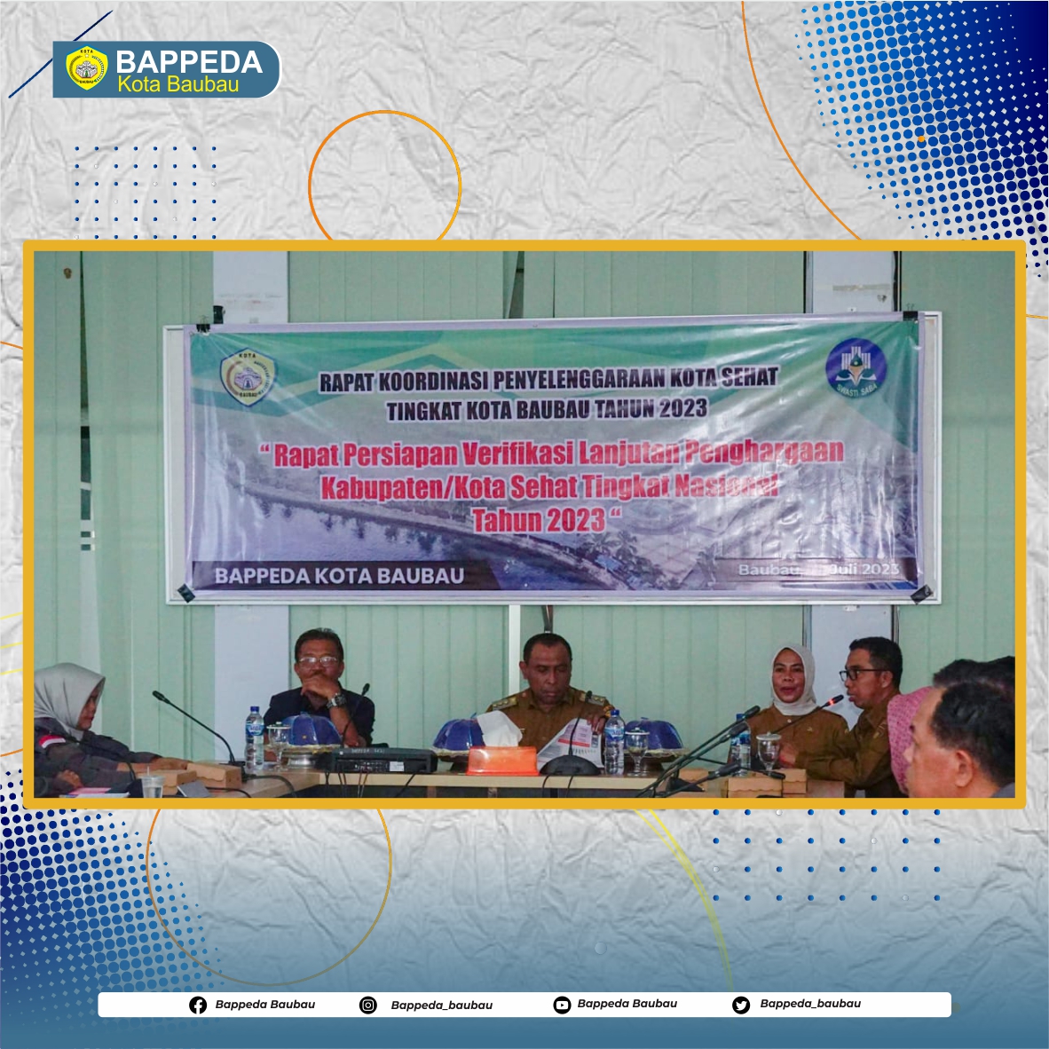 bappeda_baubau's tweet image. Rapat Koordinasi Penyelenggaraan Kota Sehat Tingkat Kota Baubau Tahun 2023

"Rapat Persiapan Verifikasi Lanjutan Penghargaan Kabupaten/Kota Sehat Tingkat Nasional Tahun 2023"

#bappedabaubau #kemendagri #bappeda #baubau #indonesia