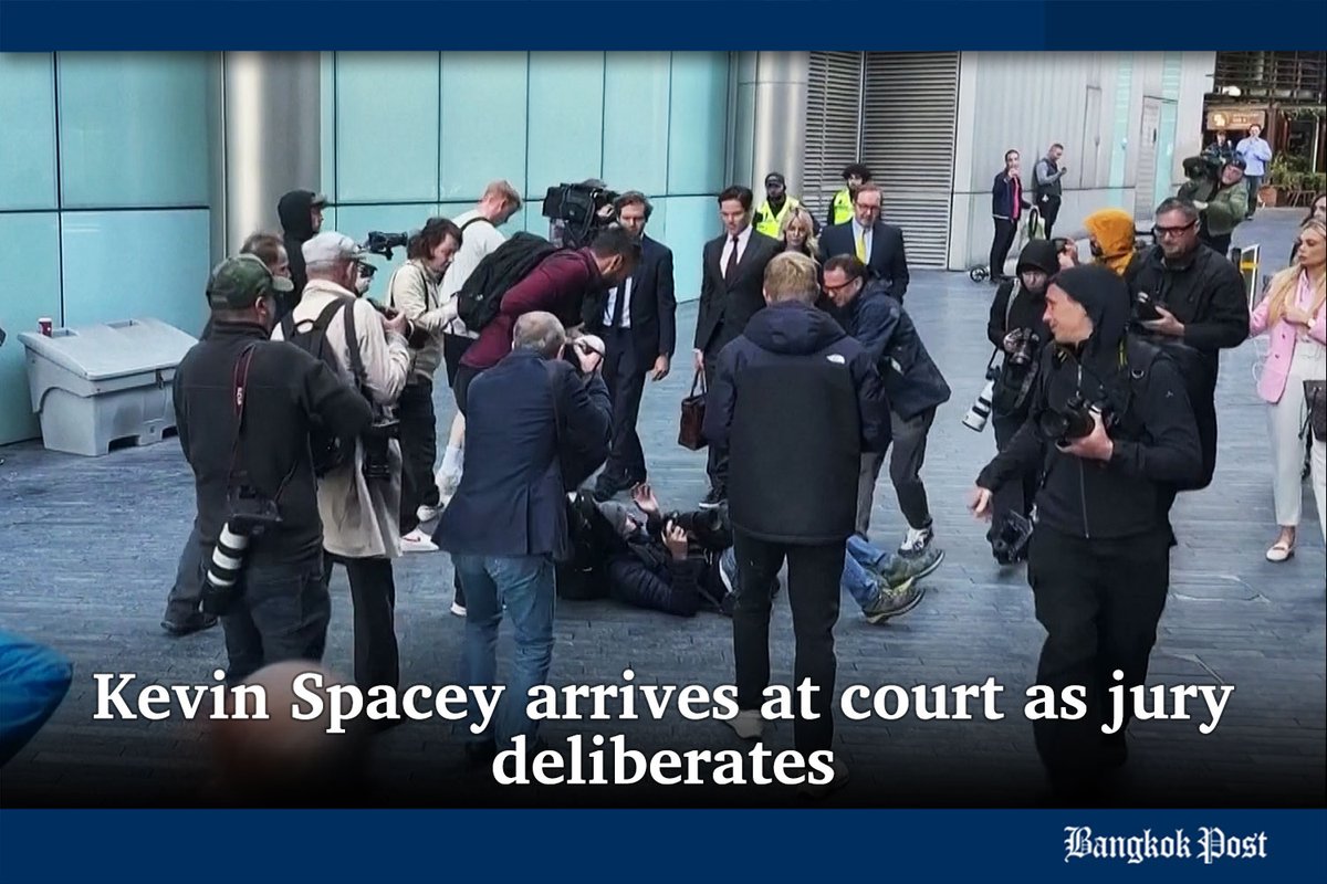 #BangkokPost: American actor and director Kevin Spacey and his team arrived at court on Tuesday (July 25, 2023) as the wait for the jury's verdict in his sexual assault trial enters a second day. - REUTERS #video
https://t.co/UFSqdgD3Gg https://t.co/txnDdlLKIt