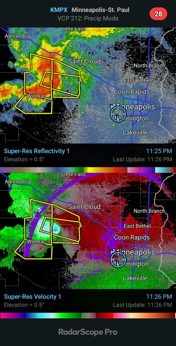 This is going to pack a punch tonight in the Twin Cities. IMO, treat as a tornado if you get the warning and seek shelter. If this keeps up, there will be plenty of downed trees, power outages, and property damage. Stay safe tonight. #mnwx https://t.co/7t6CdtCXZm
