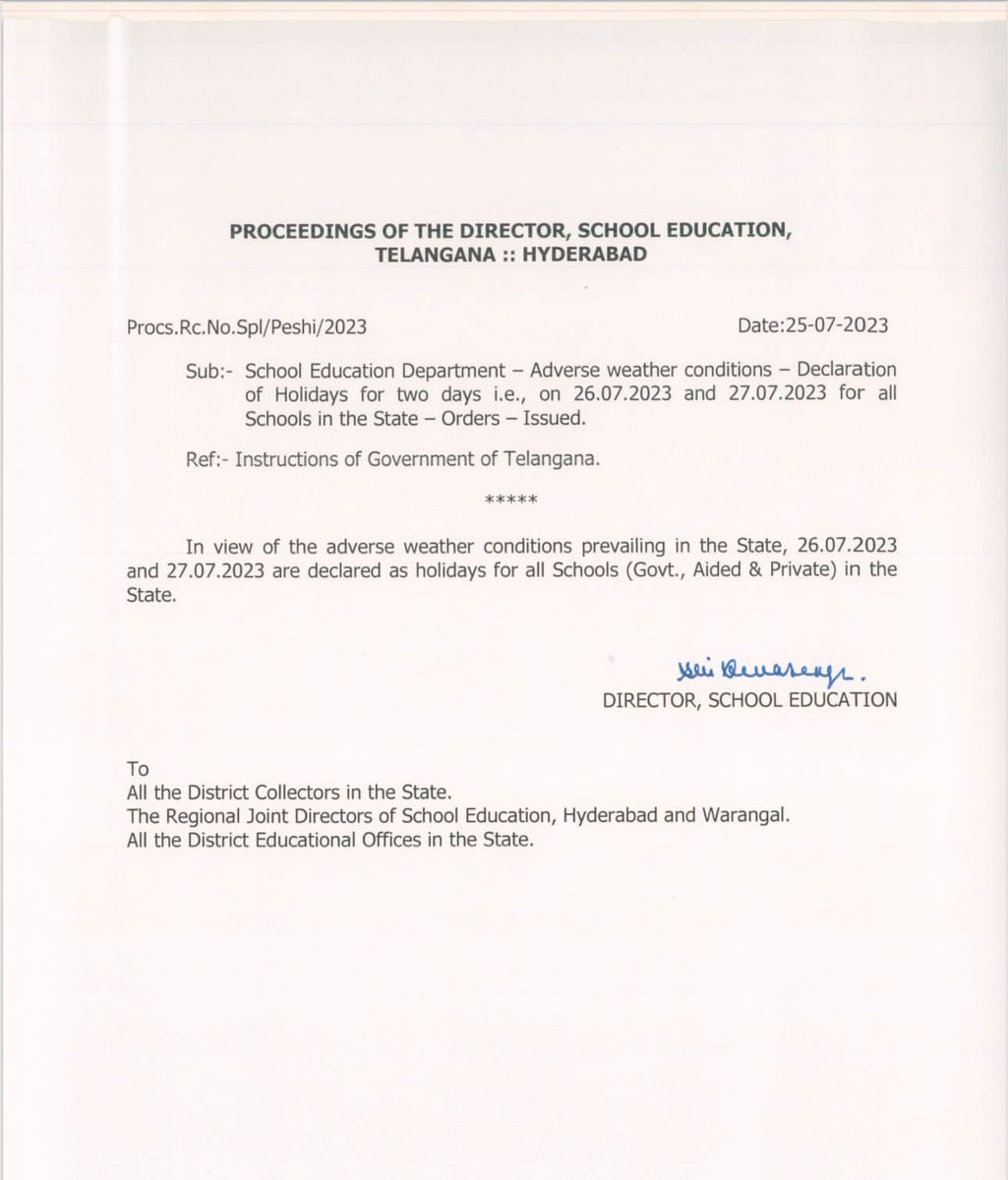 It was better if the decision was left to the District administration to take the decision as per the weather in the districts.