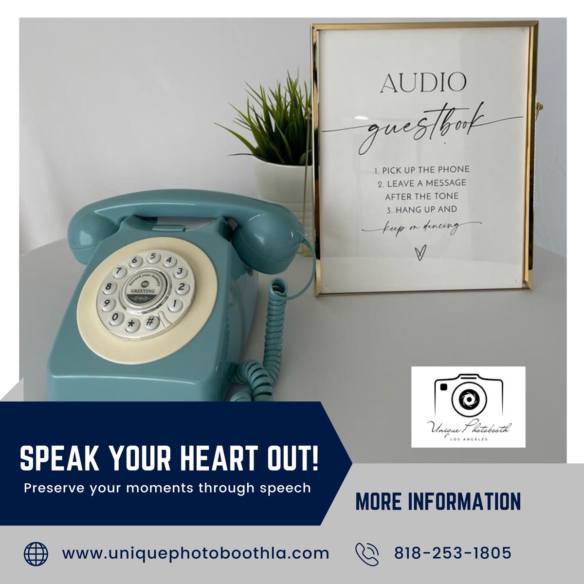 Every word counts in our #AudioGuestBook - a cherished memento for the years to come.

#360photobooth #photoboothrental #weddingphotobooth #quinceaneraphotobooth #partyrental #eventphotobooth #photoboothforrent #photobooth #Losangeles #weddings #SanFernandovalley #audioguestbook