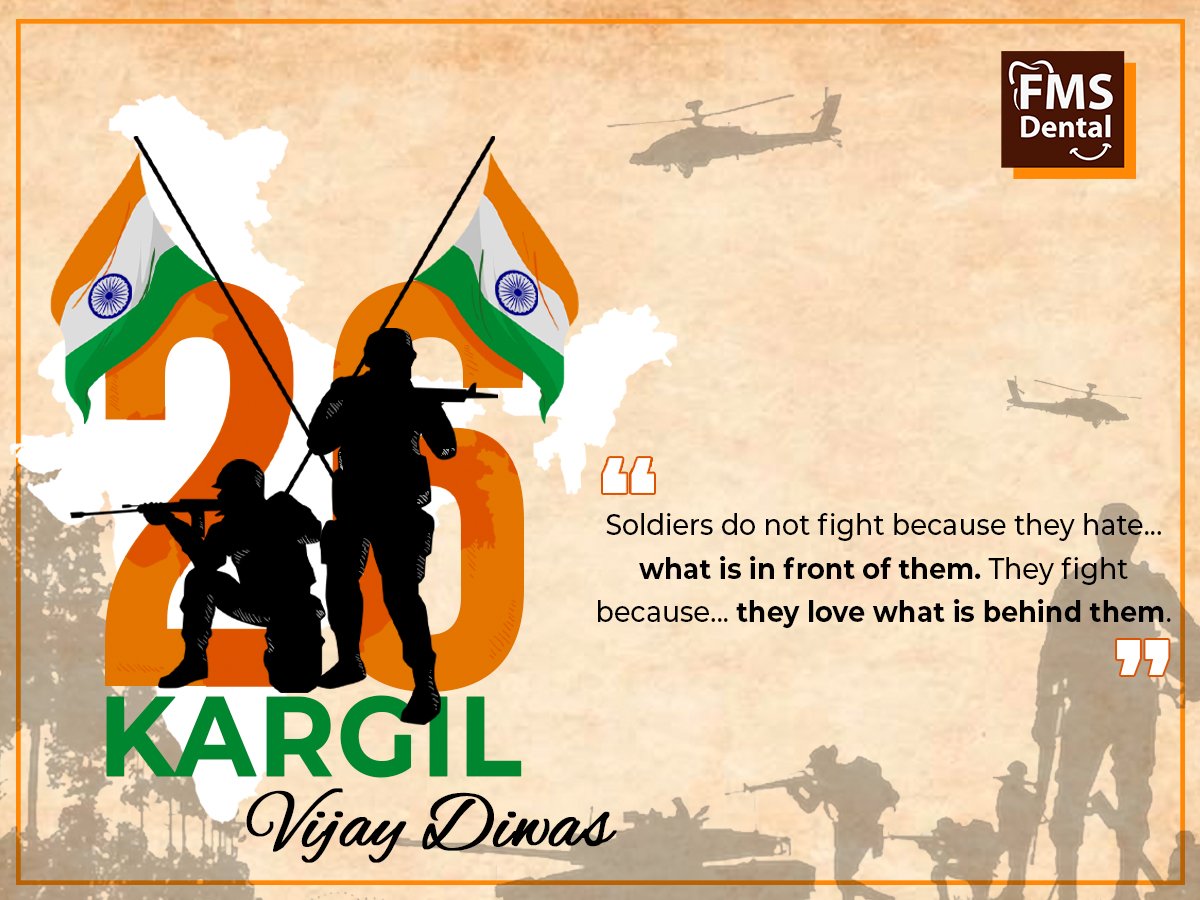 FMSDH's tweet image. Let's express our heartfelt gratitude to the valiant soldiers who selflessly served the nation. On this #KargilVijayDiwas, let's remember and honor the soldiers who gave their lives for the nation's safety. Happy Vijay Diwas.

#KargilWar #IndianArmy #IndianAirForce #IndianNavy
