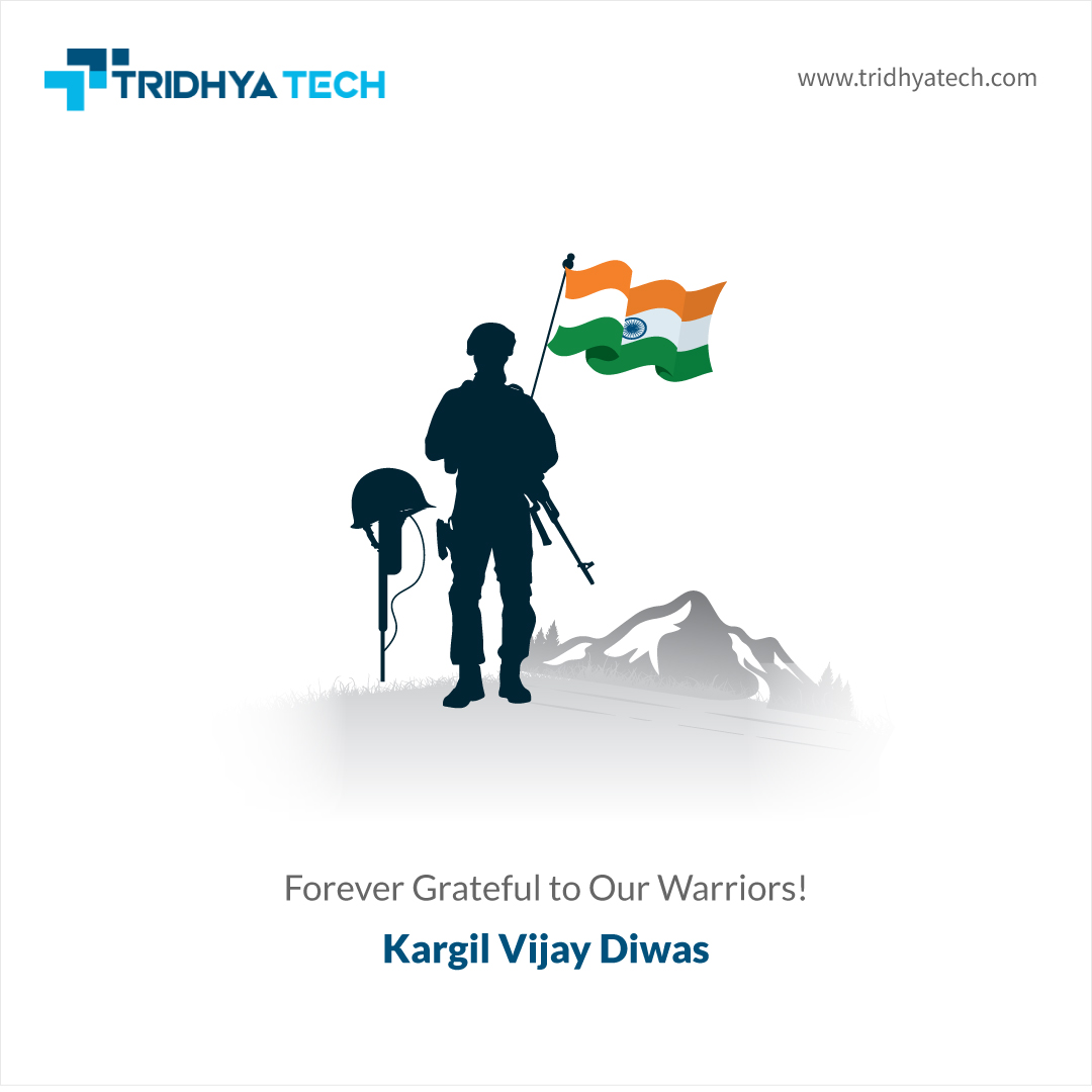 TridhyaT's tweet photo. Today, we commemorate the historic triumph of our armed forces in the Kargil War. Let us remember their sacrifices and honor their bravery.

#tridhyatech #KargilVijayDiwas2023 #KargilWar #IndianArmy #IndianAirForce https://t.co/GHcumgyPtc