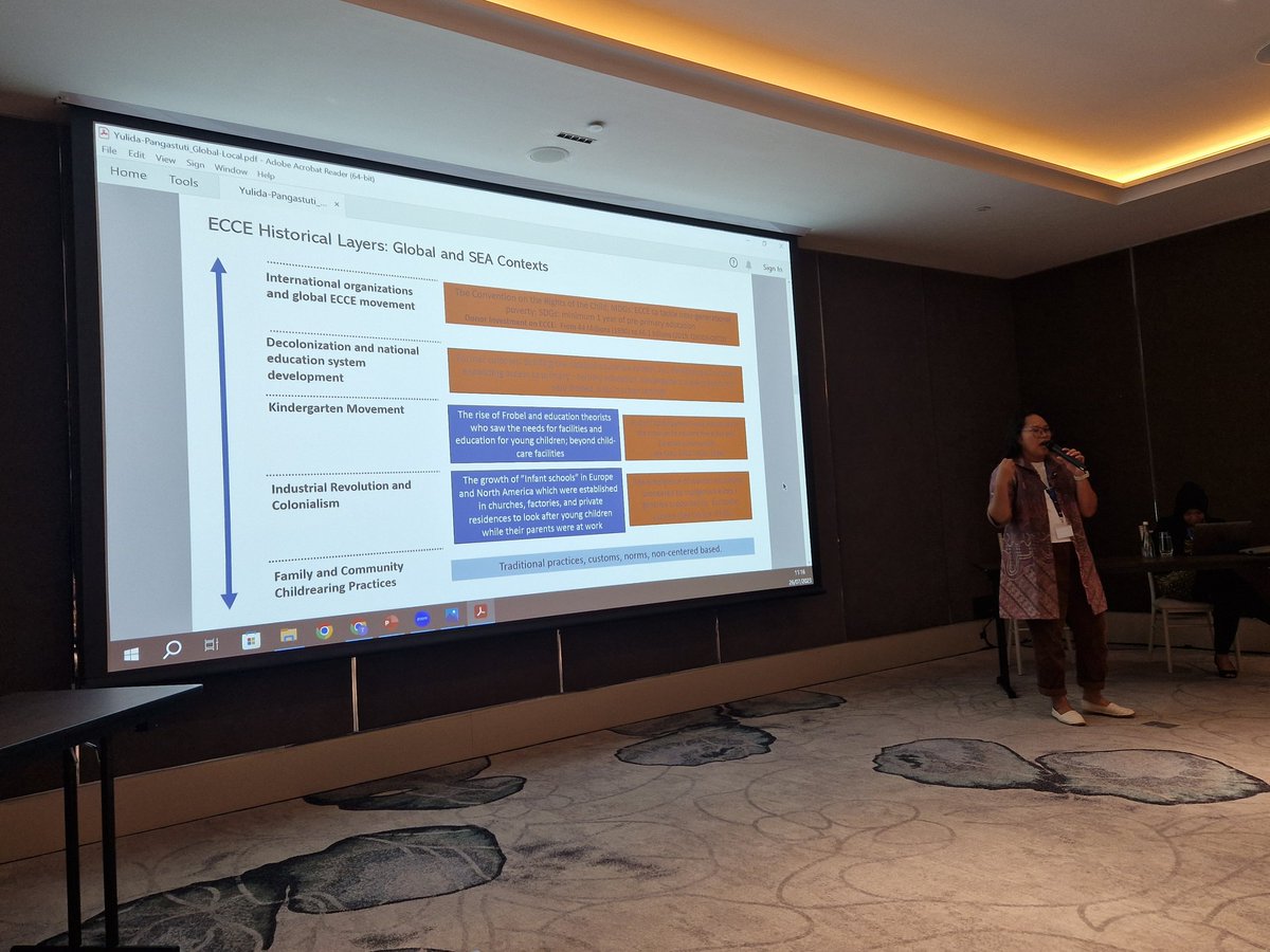Froebelbanjo's tweet image. Dr. Yulida Pangastuti, @rece_tw outstanding dissertation awardee 2020, discusses complexities of global-local influences in #ECCE in @ASEAN countries. @seameoceccep @dcu_ecrc