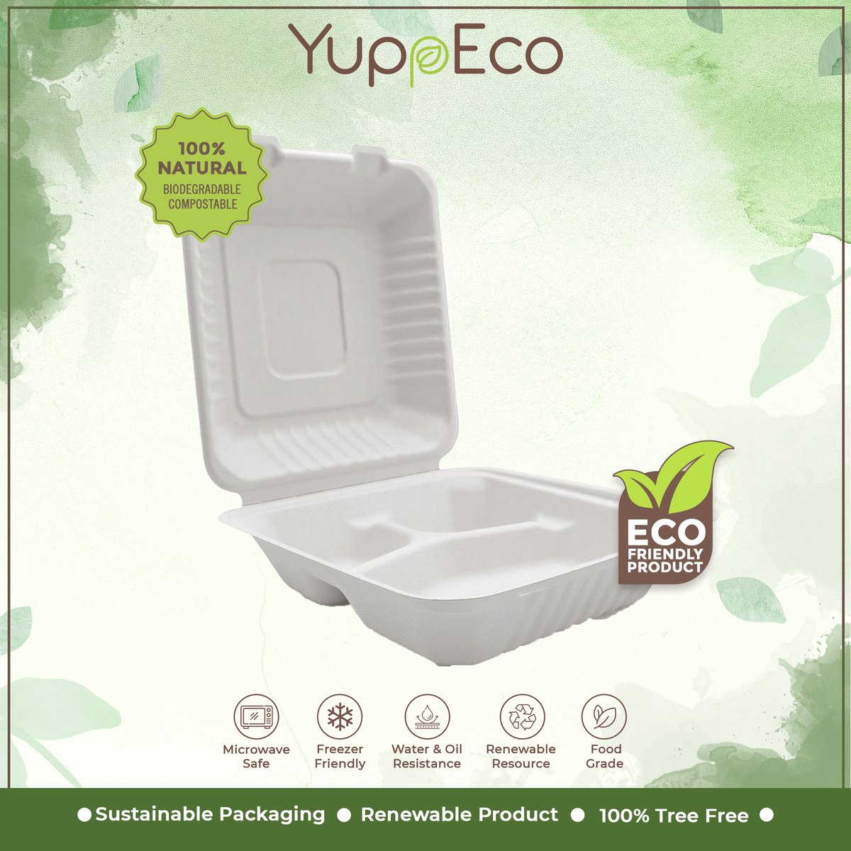 Yupp_Eco's tweet image. "Pack your food responsibly with Yuppeco's Renewable Resource Containers...!"
.
#yuppeco #ecofriendly #clamshellcontainer #whitepackaging #nowaxnoplastic #sustainablechoice #microwavesafe #freezerfriendly #waterresistance #oilresistance #renewableresource #foodgrade