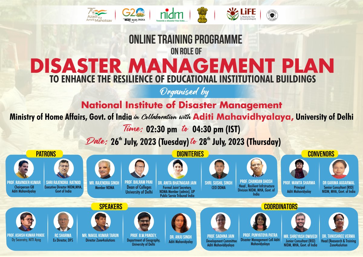 nidmmhaindia's tweet photo. 📢Join the Online Training Programme on Disaster Management Plan on 26 July 2023.
#BuildingResilience #DMPlan #Training https://t.co/X4jIogYhFZ