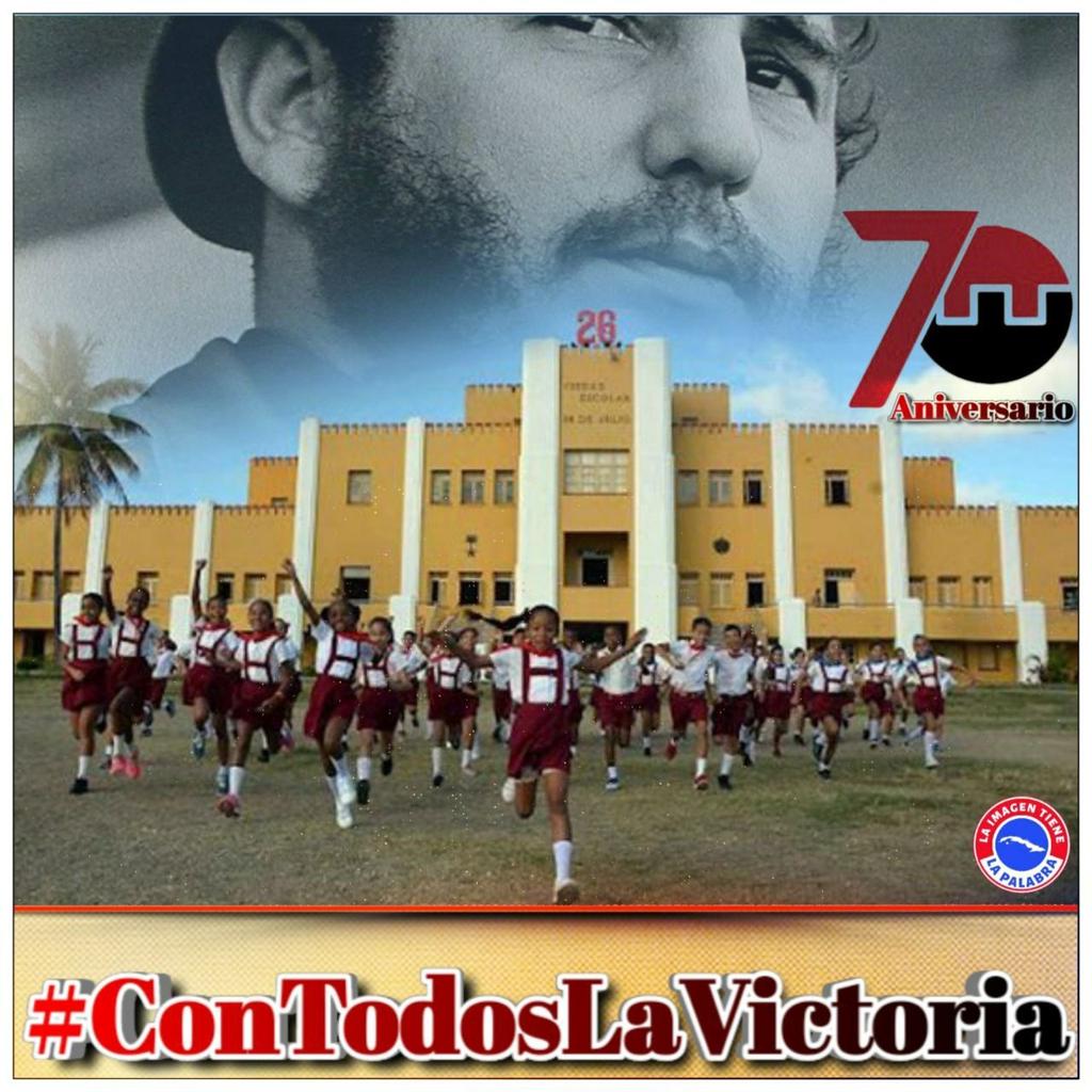 No comenzó ese día la contienda por la liberación, se reinició la marcha emprendida en 1868 por Céspedes y proseguida por aquel hombre excepcional cuyo centenario se conmemoraba precisamente aquel año, el autor intelectual del Moncada: José Martí”.
#ConTodosLaVictoria