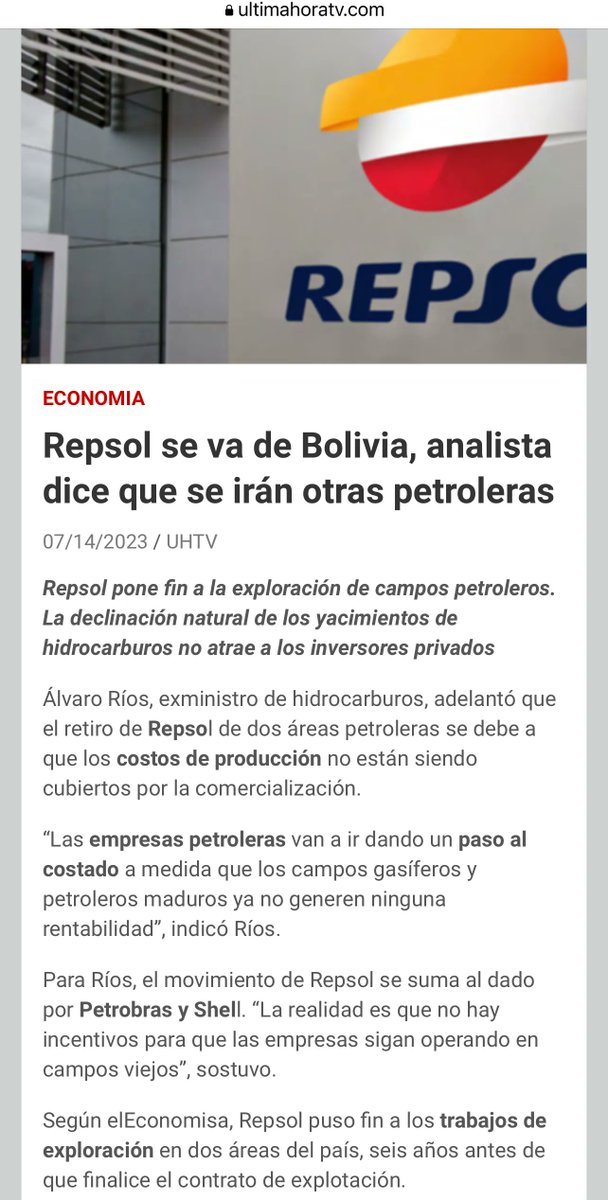 JuniorAriasP's tweet photo. #Bolivia #Repsol Las regiones volveremos a gozar del IDH! https://t.co/6ds3cEV6Qe