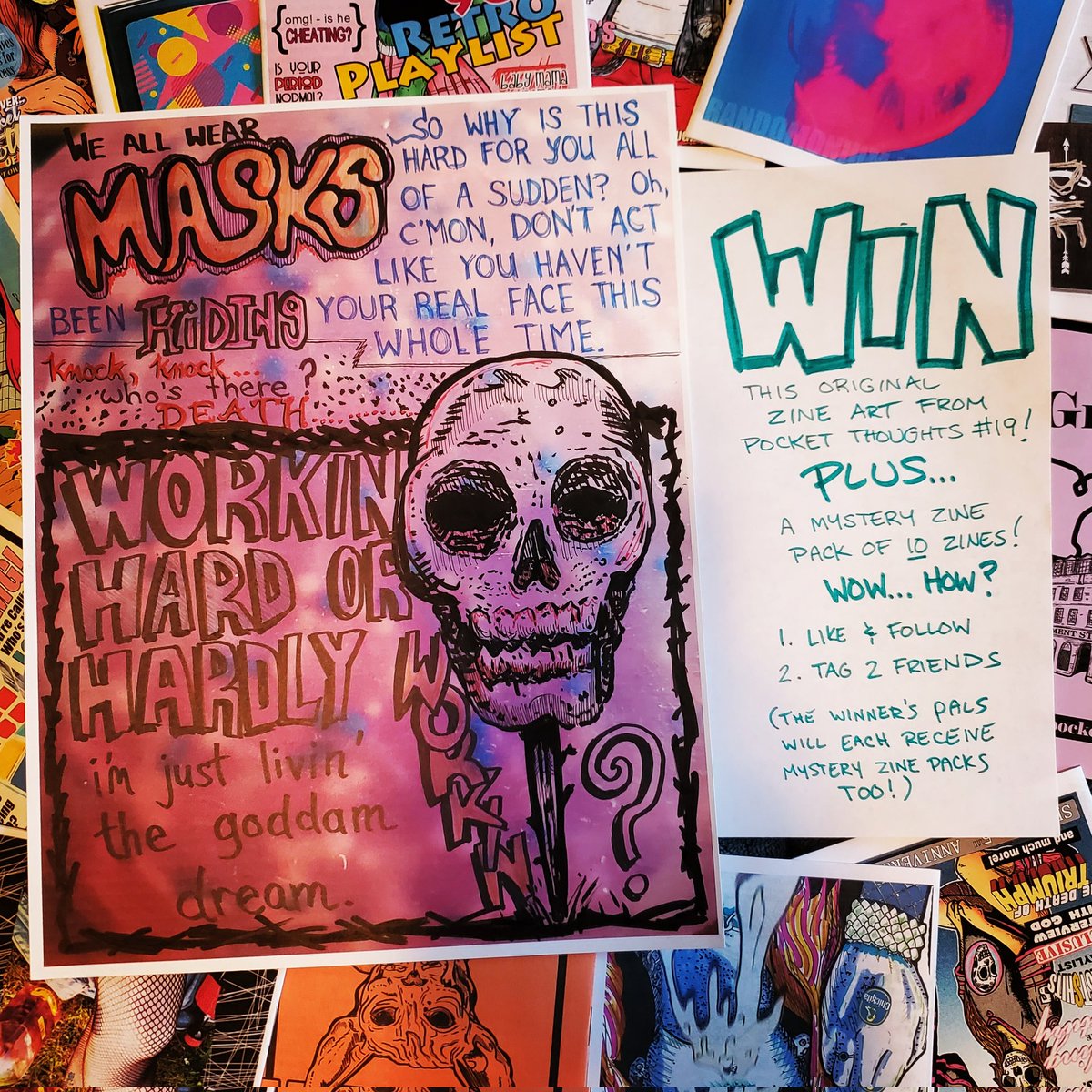 I'm doing a Giveaway on my Instagram. Win a piece of original zine art and a pack of 10 zines!

Instagram.com/_my_name_is_ry…