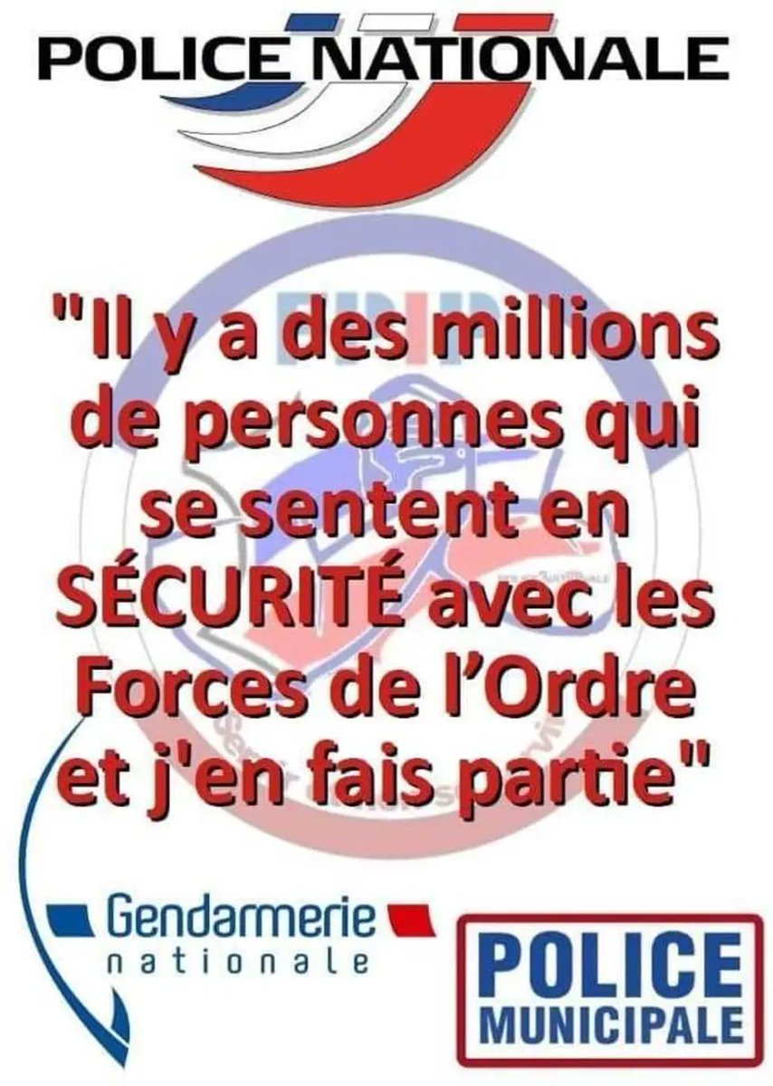 Nous leurs devons du respect.
#GendarmesNationale
#PoliceNationale 
#PoliceMunicipale
#TotalSoutienAuxPoliciers
#TotalSoutienAuxGendarmes
#FiersDeNosRéservistes
#FDO 
#AvecNosFDO
#RespectFDO