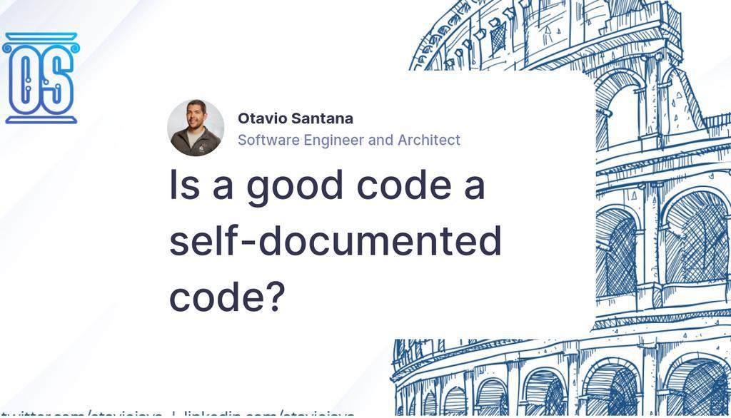 otaviojava's tweet image. This goes beyond that in the case of architecture. It's not just quality but defines where we are, where we went wrong, and where we want to go.
Read the full article: Is a good code a self-documented code?
▸ lttr.ai/AEbKQ
#StaffPlus #CleanCode #WriteCleanCode