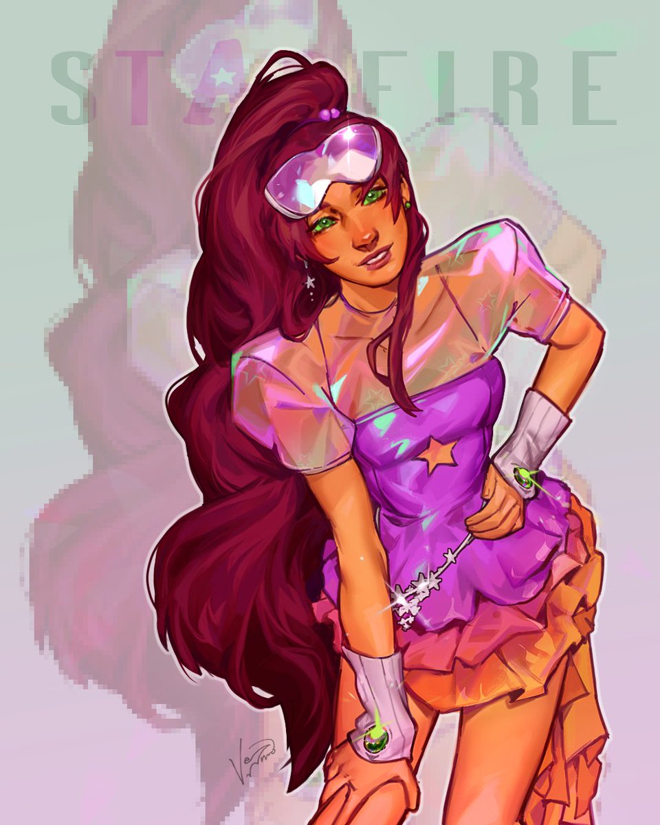 Our second victim: Starfire ✨

Starfire costume design I made for the <a href="/teentitansBY/">Teen Titans: Broken Youth</a> team (webtoon)! 

#TeenTitans #starfire