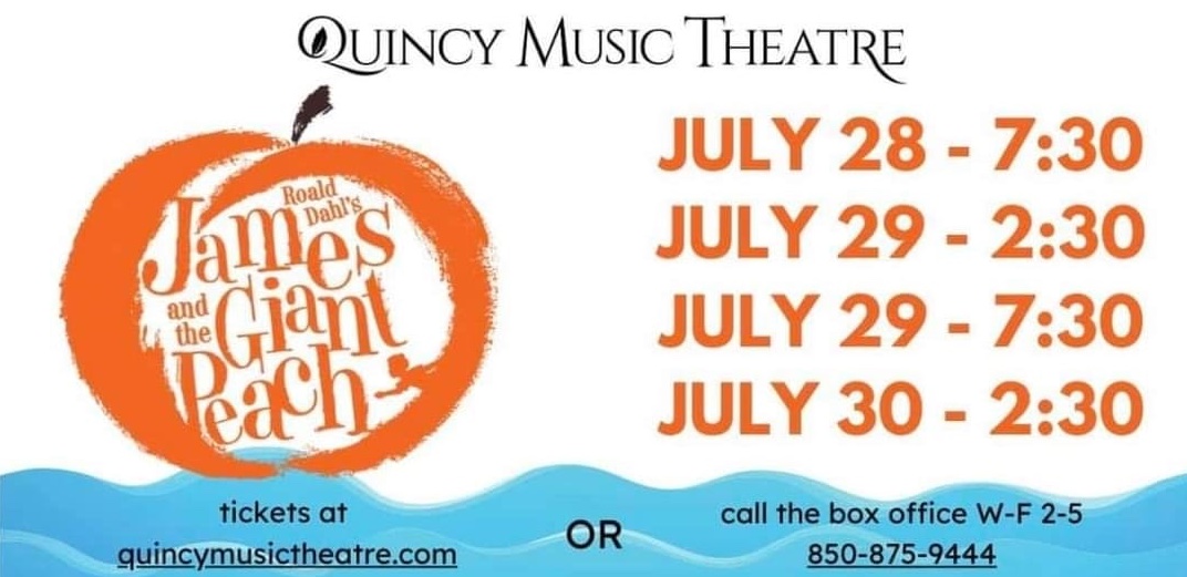 Quincy folks!  A fun time for the #kids this #Summer!
Looking for something to do in the #afternoon?
They'll love it!

118 E Washington St.

#musical #Theater #Quincy #summerfun #kidsbooks 
#friday #saturday #sunday #monday #Tallahassee #GadsdenCounty