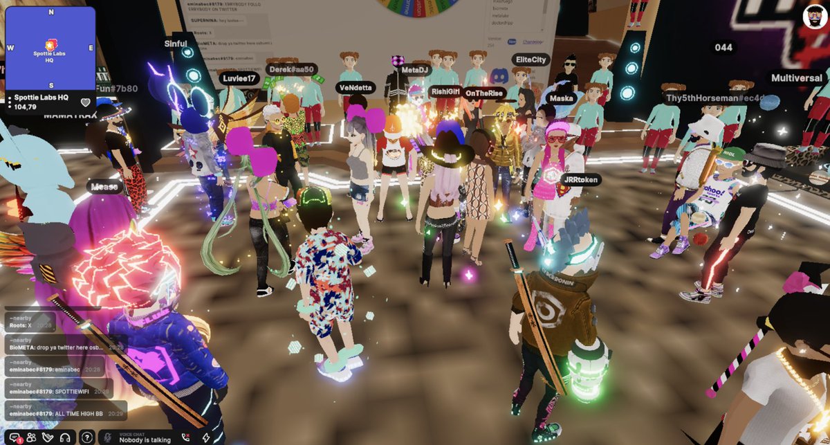 Wooooie, #spottieland blowin' up rn in #Decentraland!! LFG!! 

play.decentraland.org/?position=100%…